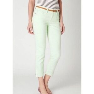 PILCRO | ANTHROPOLOGIE Light Green Stet Slit Crop‎ Ankle Summer Casual Pants 28